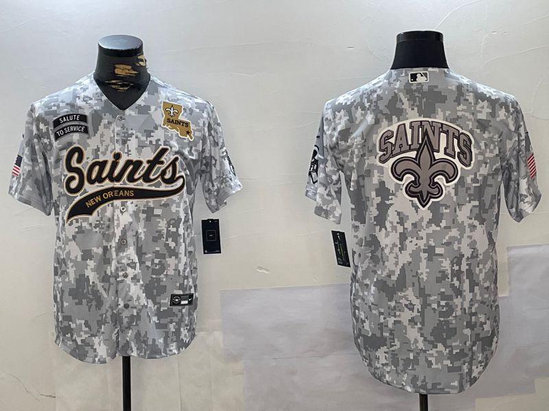 Men New Orleans Saints Blank Nike Arctic Camo 2024 Salute to Service Limited NFL Jersey style 9